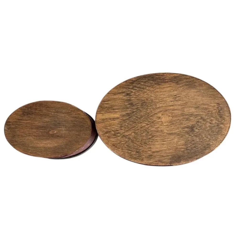 Set of Two Shaker Style Oval Balsa Boxes Heart Lids